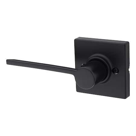 Kwikset Left Hand Ladera Lever with Square Rose Half Dummy Matte Black Finish 488LRLSQTLH-514